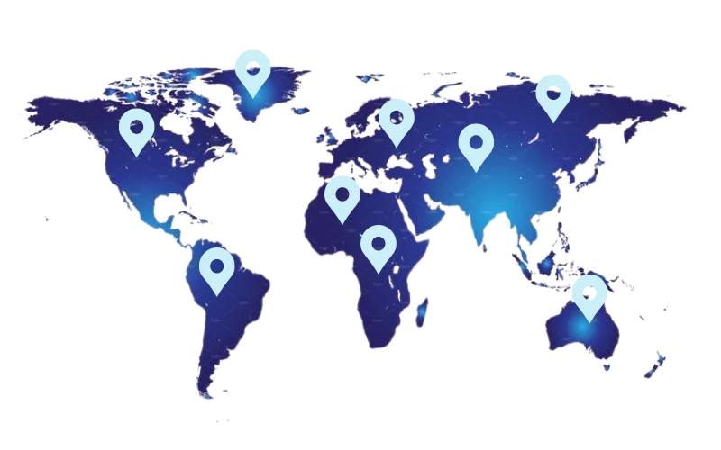 World map showcasing access to global channels through 4K IPTV